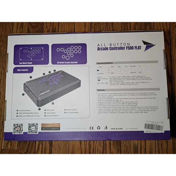 MAYFLASH F500 FLAT All Button Arcade Controller for PlayStation, PC, Xbox - Picture 4 of 4